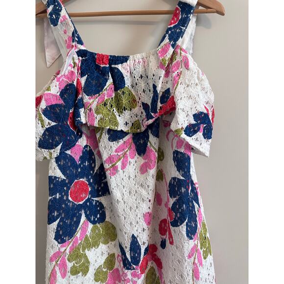 Trina Turk Windsor Florla Eyelet Mini Dress Size Medium - Picture 2 of 5